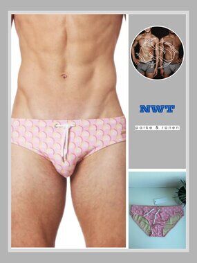 Parke & Ronen - Print Meridian Brief - Fan Dancer Pink (M)